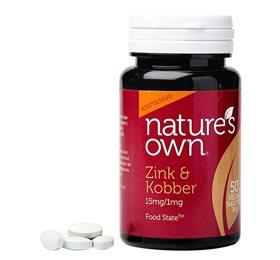 Natures Own Zink og Kobber 50 Tabletter - Sundhedstilskud