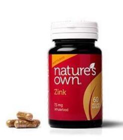 Natures Own Zink Wholefood 60 kapsler - Skønhedstilskud