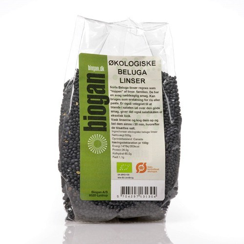 Sorte Beluga Linser økologiske 500 Gram