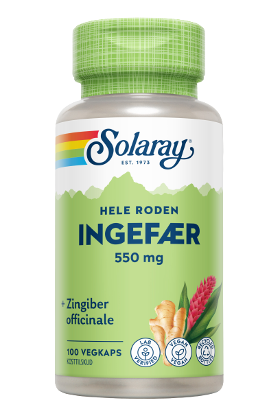 Solaray Ingefær 550 Mg 100 Kapsler