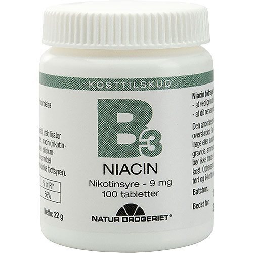 B3 Niacin Nikotinsyre 9 Mg 100 Tabletter
