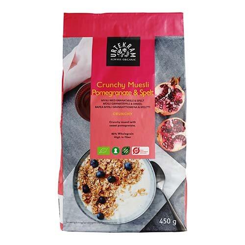 Crunchy Mysli Granatæble Spelt økologisk 450 Gram