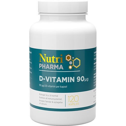 D Vitamin 90ug Nutripharma 120 Kapsler