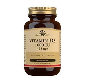 Solgar D3 Vitamin 25 Mcg Softgel 1000 I U 100 Kapsler