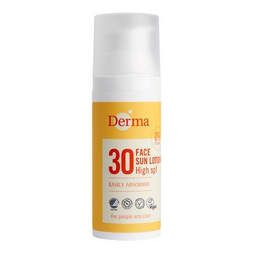 Derma Solcreme Ansigt Spf 30 Høj Beskyttelse   50 Ml