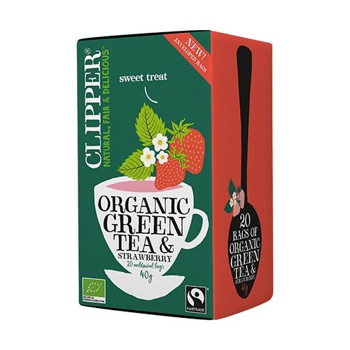 Grøn Te M  Jordbær ø Clipper   20 Breve