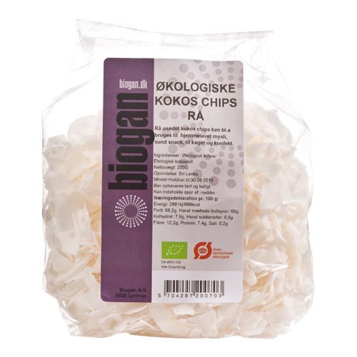 Kokoschips Rå økologisk 200 Gram