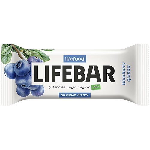 Lifebar Blåbær Quinoa Raw økologisk   40 Gram