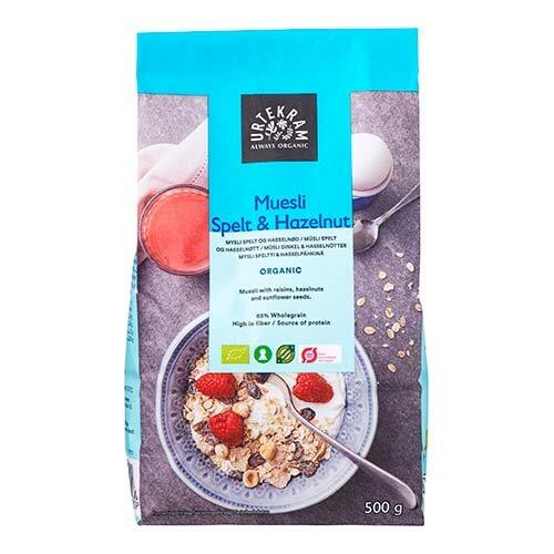 Mysli Spelt Hasselnød økologisk 500 Gram
