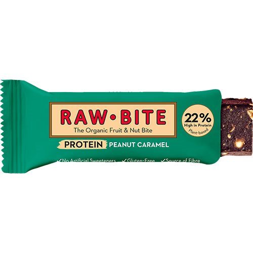 Rawbite Proteinbar Peanut Caramel økologisk 45 Gram