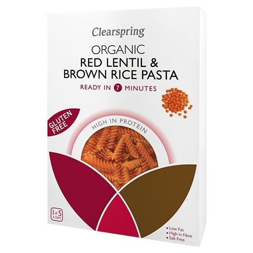 Røde Linser   Brune Ris Fusilli økologisk   250 Gram