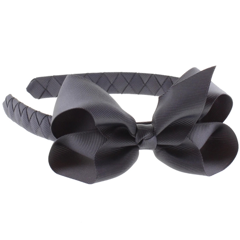 By Stær Hairband Classic Big Bow   Antracit