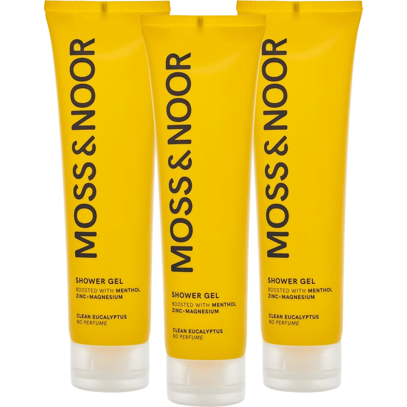 Moss   Noor After Workout Shower Gel 3 Pack   Clean Eucalyptus