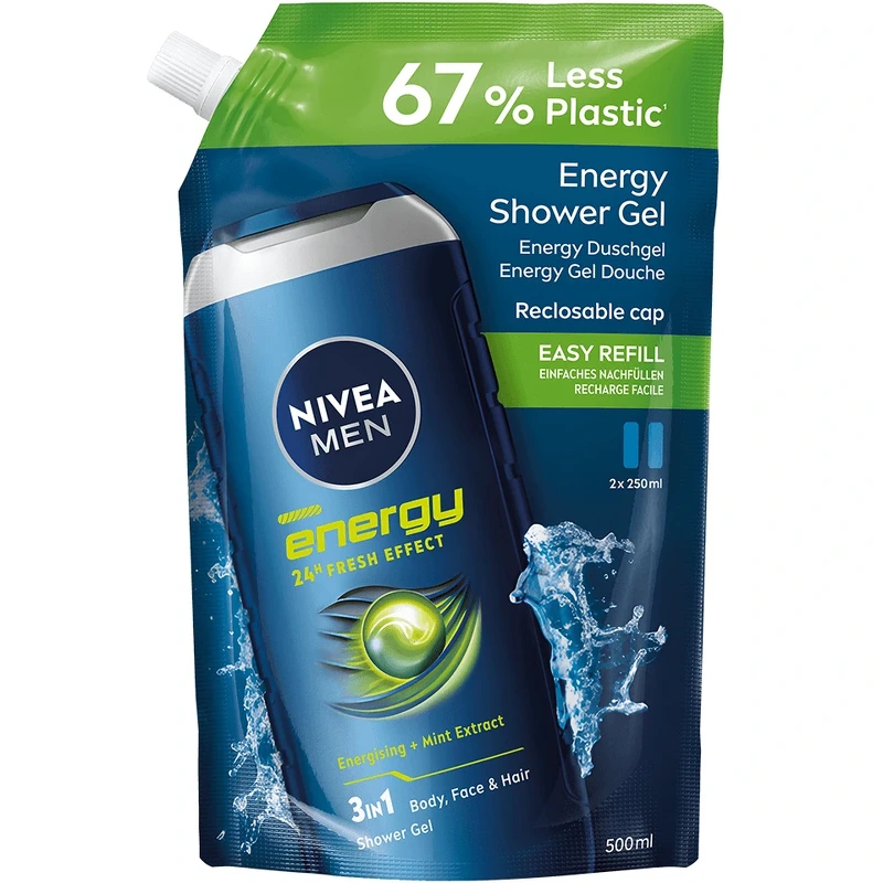 Nivea Men Energy Shower Gel Refill 500 Ml