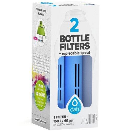 Refiller Filterflaske Blå 2 Stk Refiller Mundstykke 1 Pk