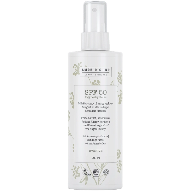Smør Dig Ind Solfaktorspray Spf 50 200 Ml