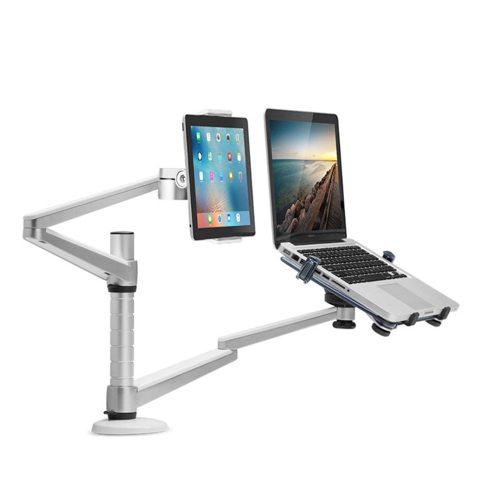 Wergon Jotun Justerbar Dual Holder Til En Laptop Tablet 11 17 Quot En Monitor Skærm Max 32 Quot Sølv