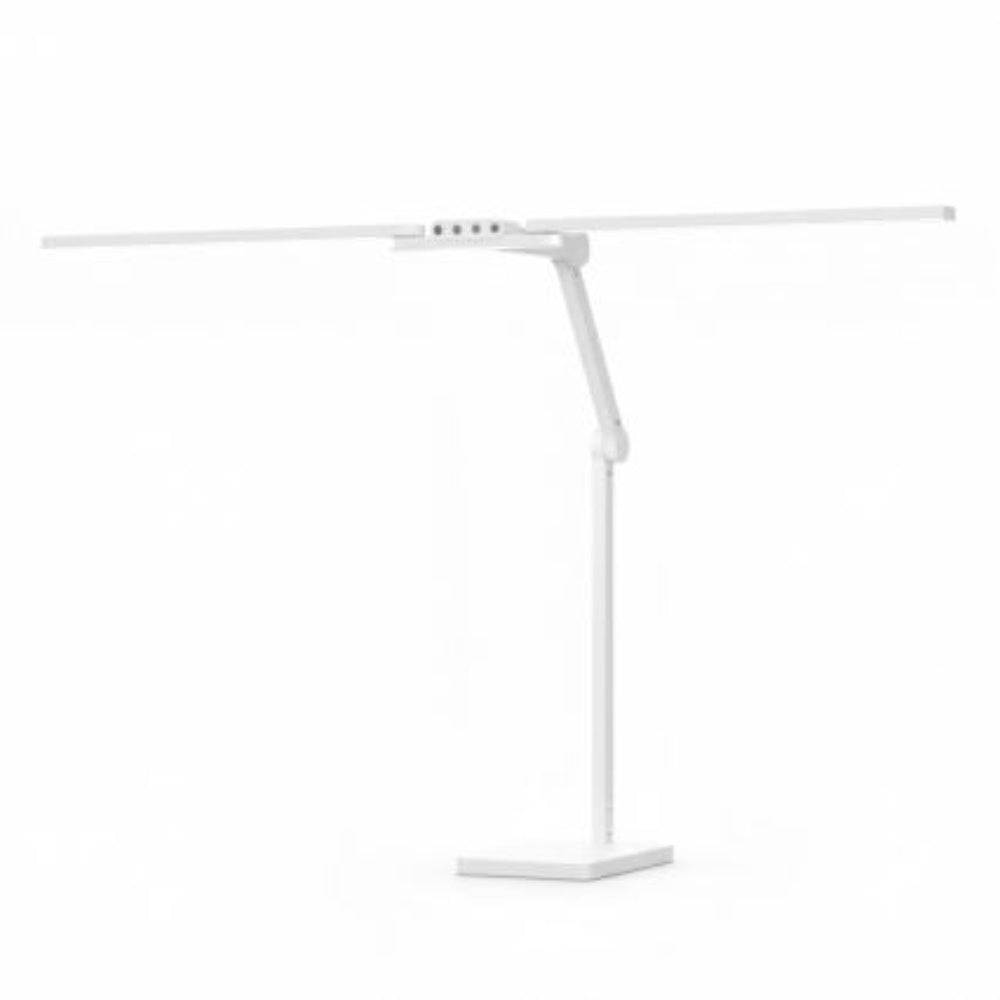 Transformbar Skrivebordslampe Med Svingarm Og Square Base 1600 Lumen Hvid