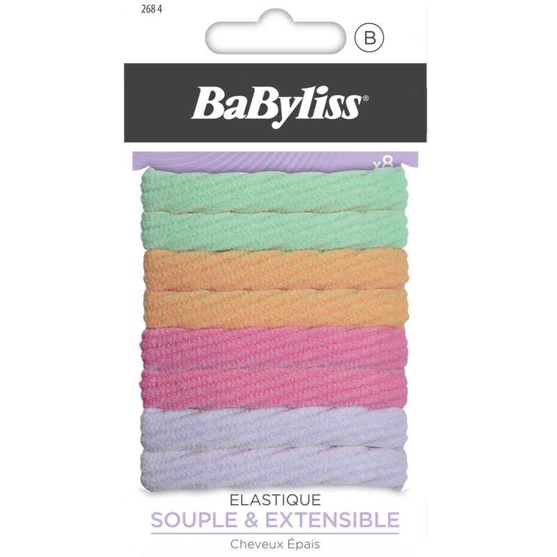 Babyliss Kids Stretchy Flexible Jumbo Elastics 8 Pieces