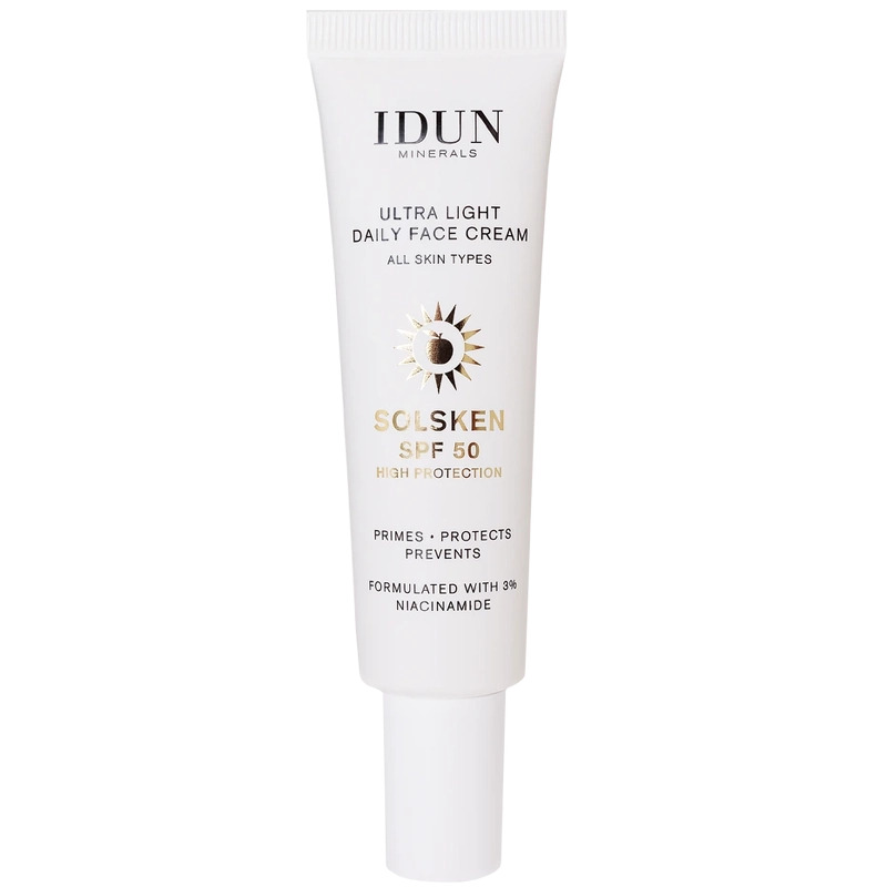 Idun Minerals Ultra Light Daily Face Cream Solsken Spf 50   30 Ml