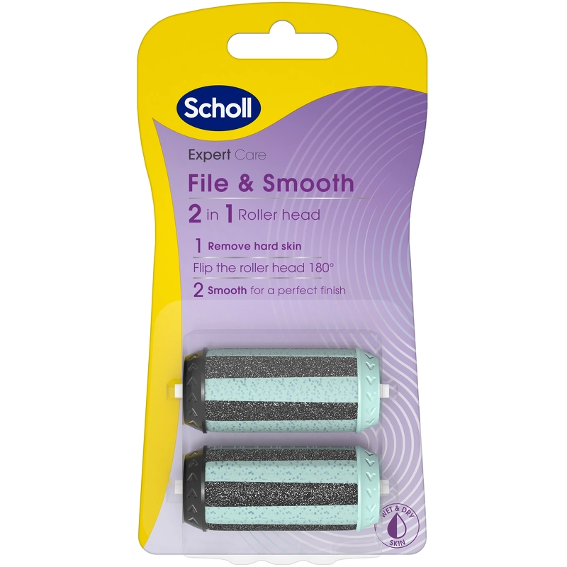 Scholl Expert Care File Smooth 2 In 1 Roller Head Refill 2 Pieces