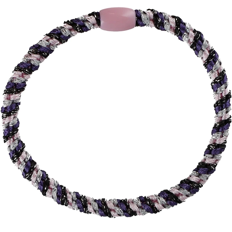 By Stær Braided Hairtie Slim   Purple Rosa Silver Glitter