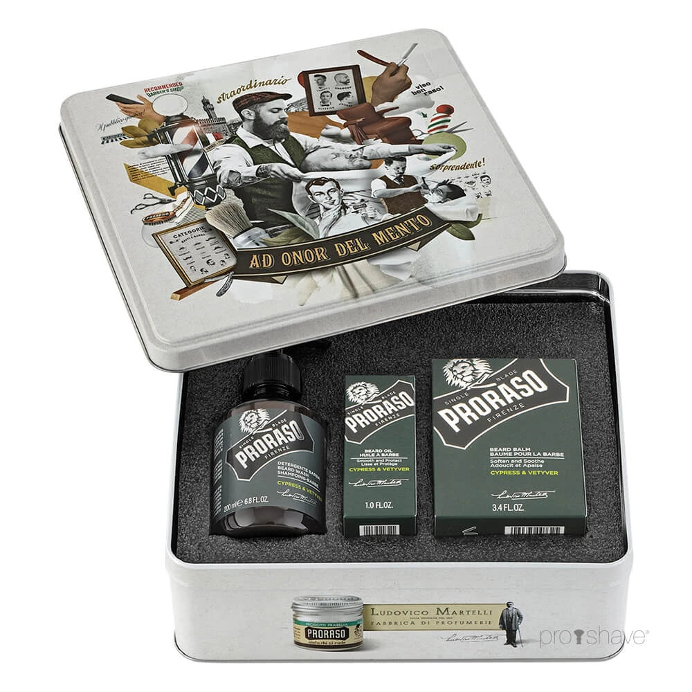 Proraso Gaveæske Til Skægpleje  Cypress   Vetiver