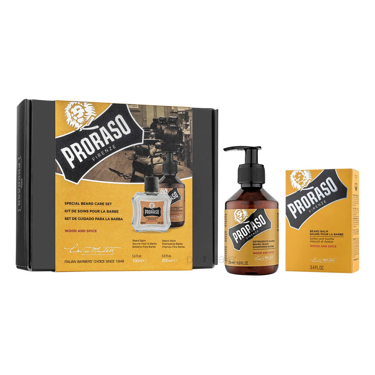 Proraso Gaveæske  Duo Pack  Skægshampoo   Skægbalm  Wood   Spice