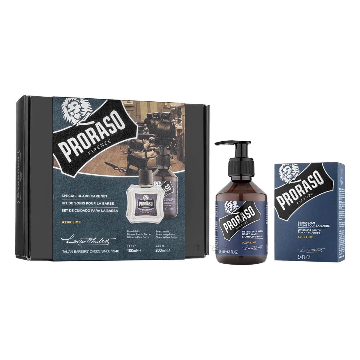Proraso Gaveæske  Duo Pack  Skægshampoo   Skægbalm  Azur Lime