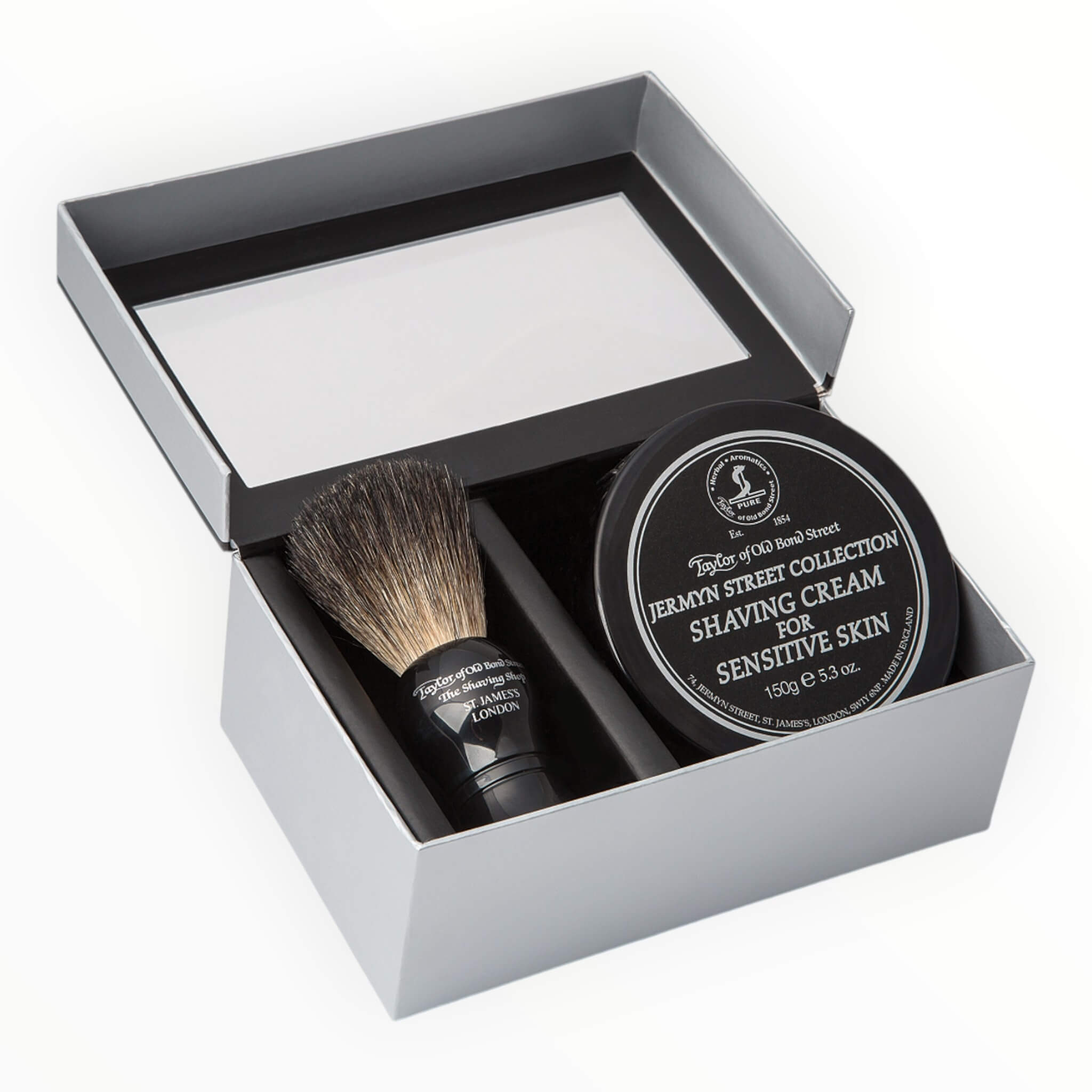 Taylor Of Old Bond Street Gaveæske Med Barberkost Og Barbercreme Jermyn Street