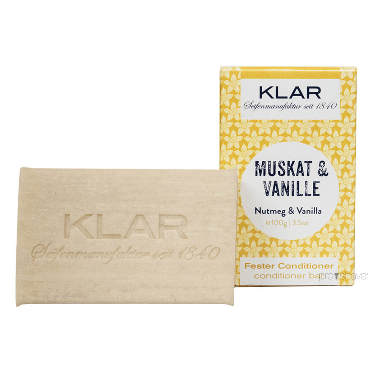 Klar Seifen Conditioner Bar  Muskatnød   Vanilje  100 Gr
