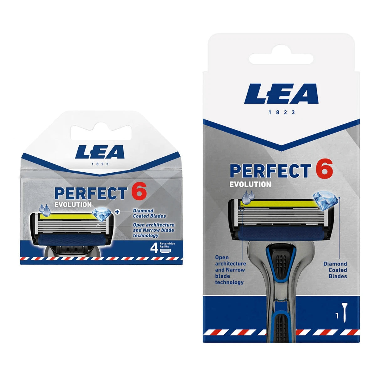 Lea Classic Perfect 6 Evolution Sæt  Skraber   Barberblade