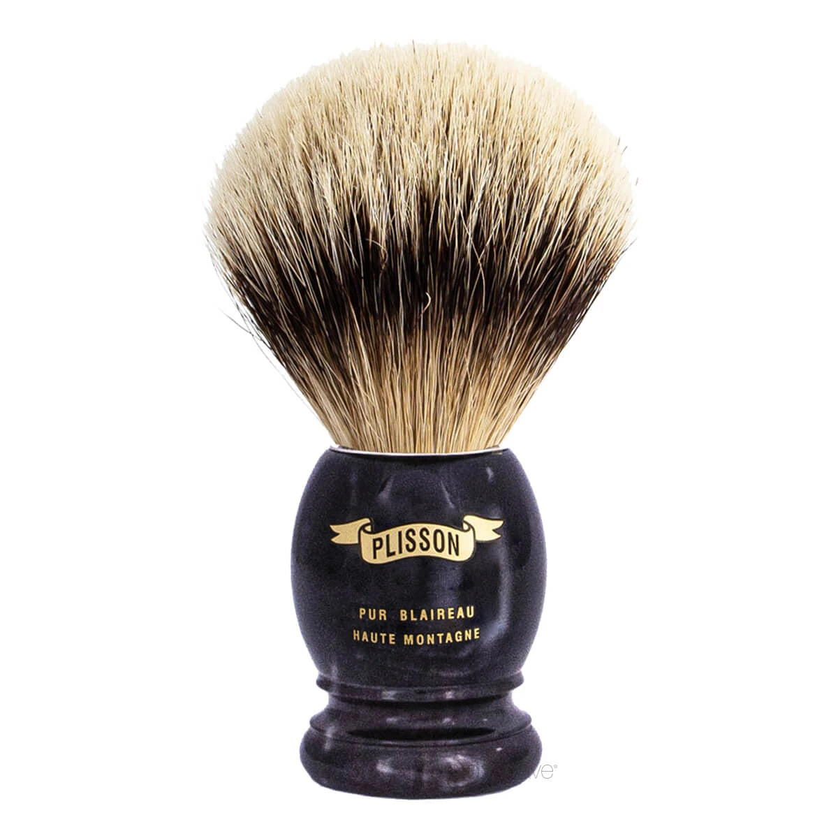 Plisson 1808 Barberkost  High Mountain White Badger   Genuine Black Horn  Original  Str  12