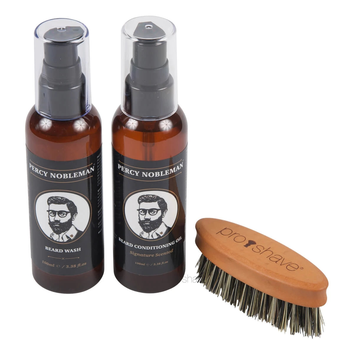 Percy Nobleman Proshave Skægsæt Med Skægbørste  Fibre  Og Skægshampoo   Skægolie  Scented