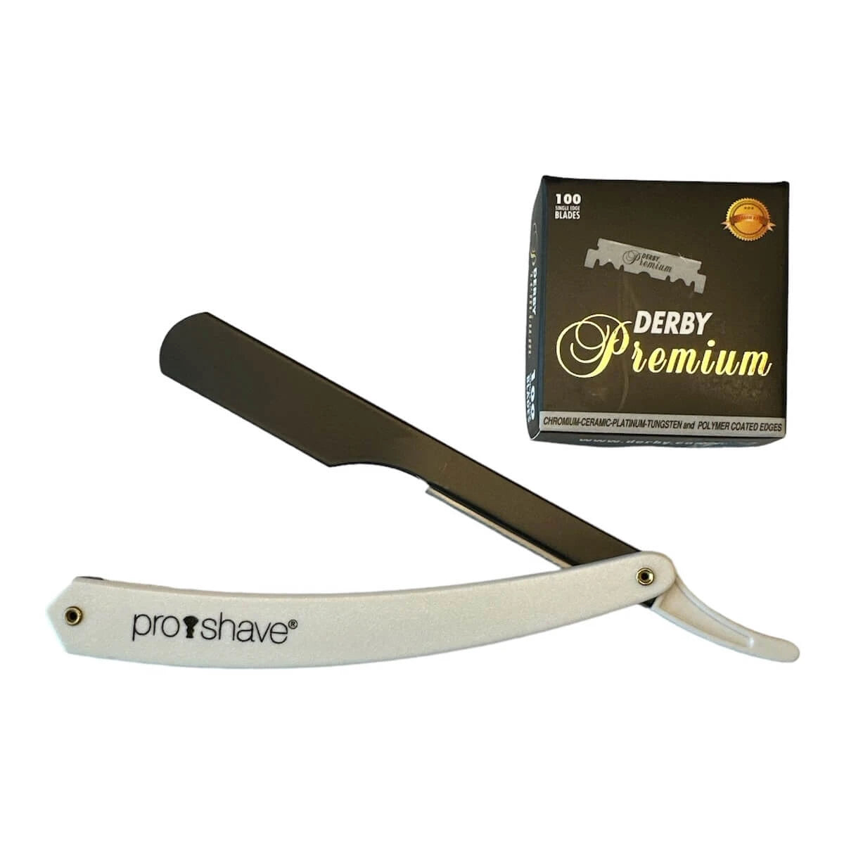 Proshave Straight Razor Til Udskiftelige Blade P2 Hvid 100 Derby Klinger
