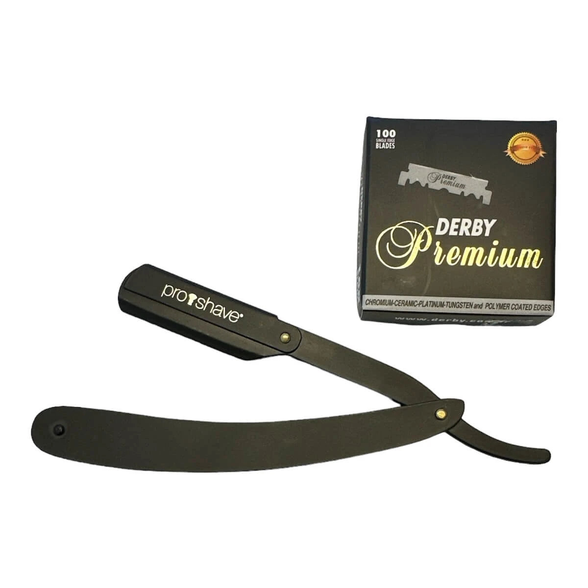 Proshave Straight Razor Til Udskiftelige Blade S1 Sort 100 Derby Klinger