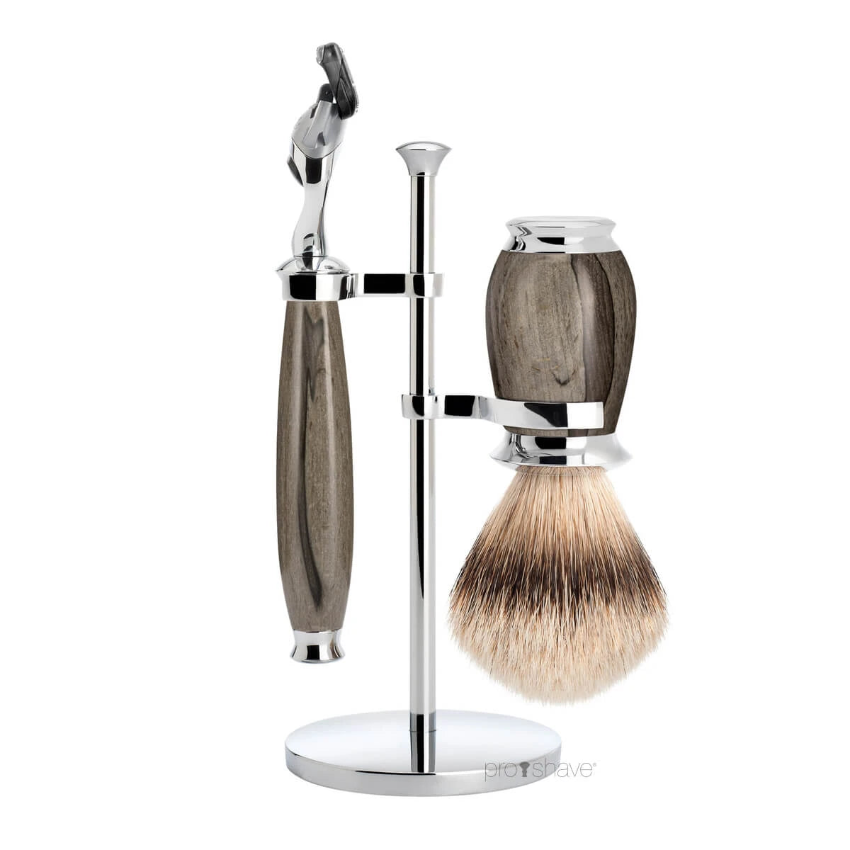 M? Hle Shaving Barbersæt Med Fusion Skraber Barberkost Og Holder Purist Grained Beech
