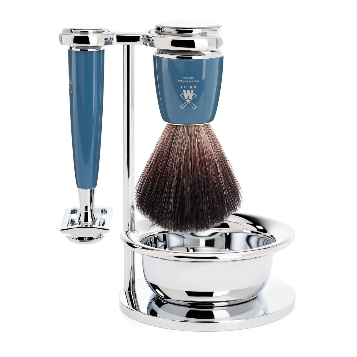 M? Hle Shaving Barbersæt Med De Skraber Fibre Barberkost Holder Og Skål Rytmo Petroleumsblå