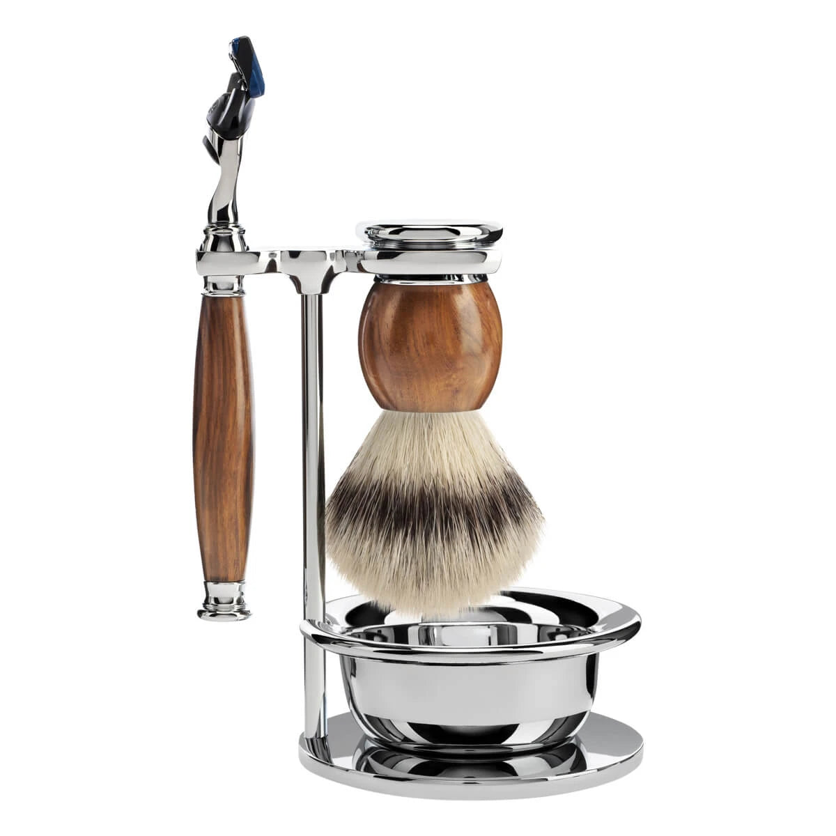 M? Hle Shaving Barbersæt Med Skraber Fibre Barberkost Holder Og Skål Sophist Ironwood