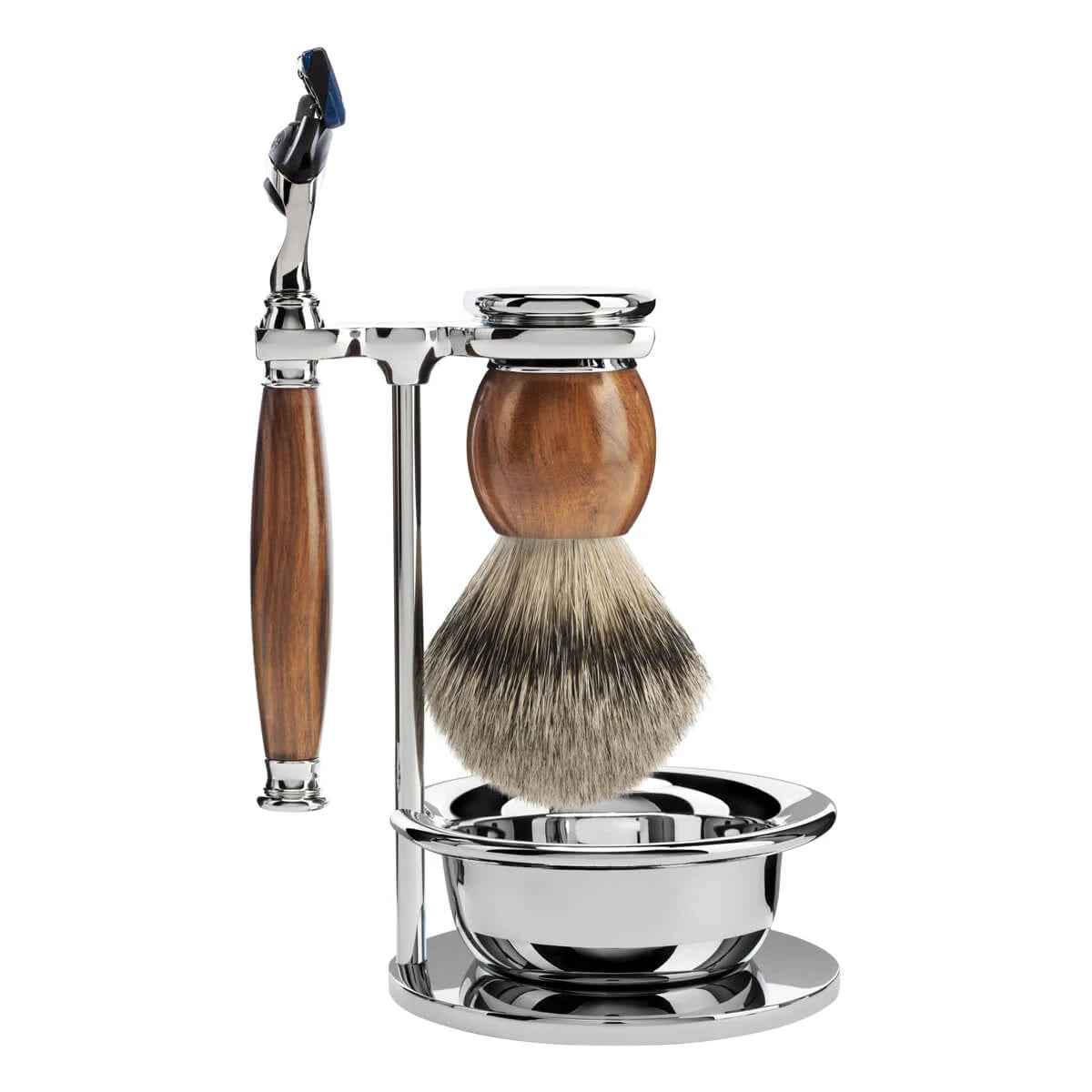 M? Hle Shaving Barbersæt Med Skraber Barberkost Holder Og Skål Sophist Ironwood