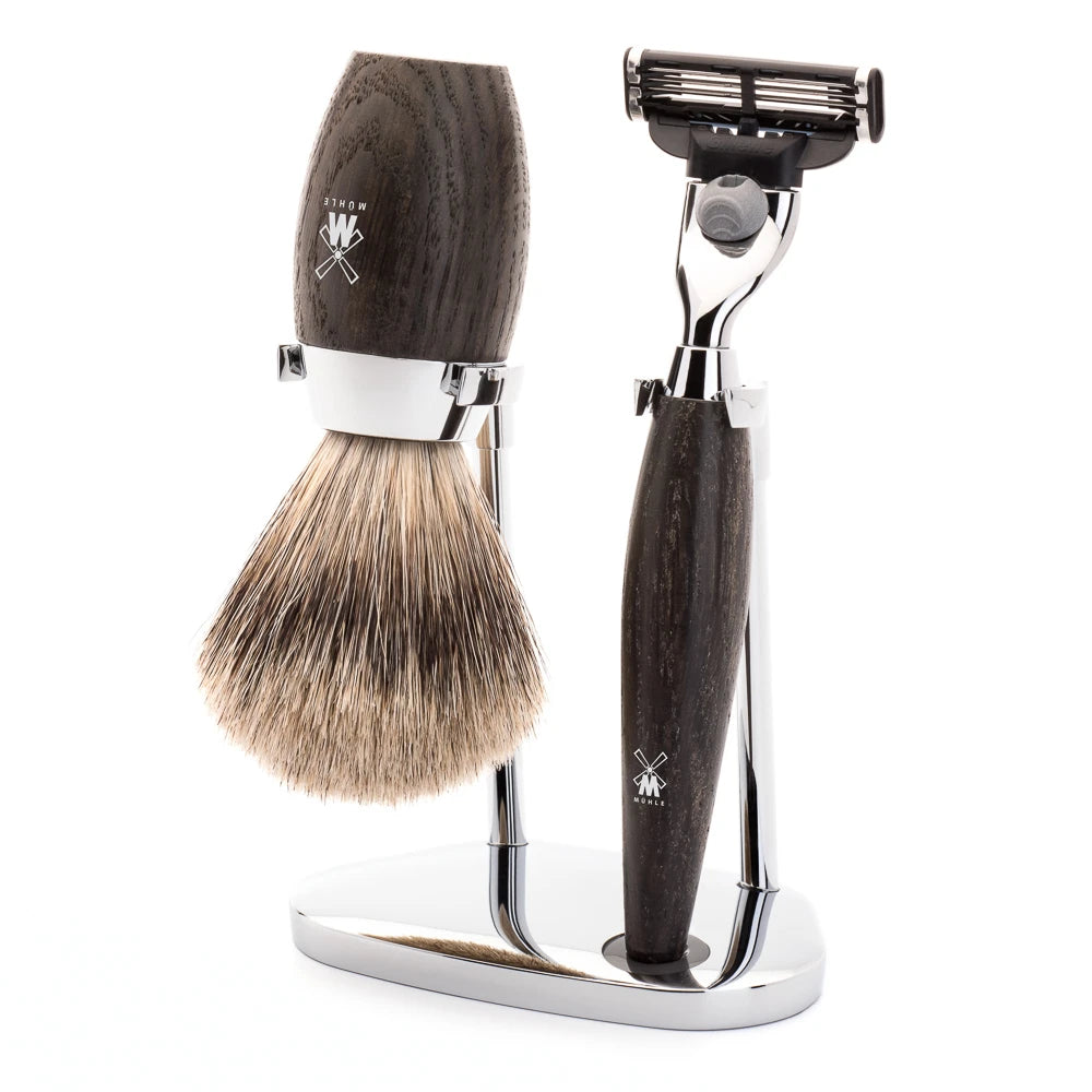 M? Hle Shaving Barbersæt Med Mach3 Skraber Barberkost Og Holder Kosmo Moseeg