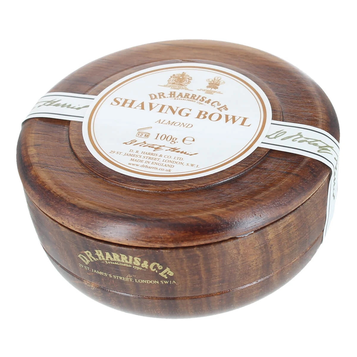 D R  Harris   Co  Ltd Mandel Barbersæbe I Mahogni Træskål  100 Gr