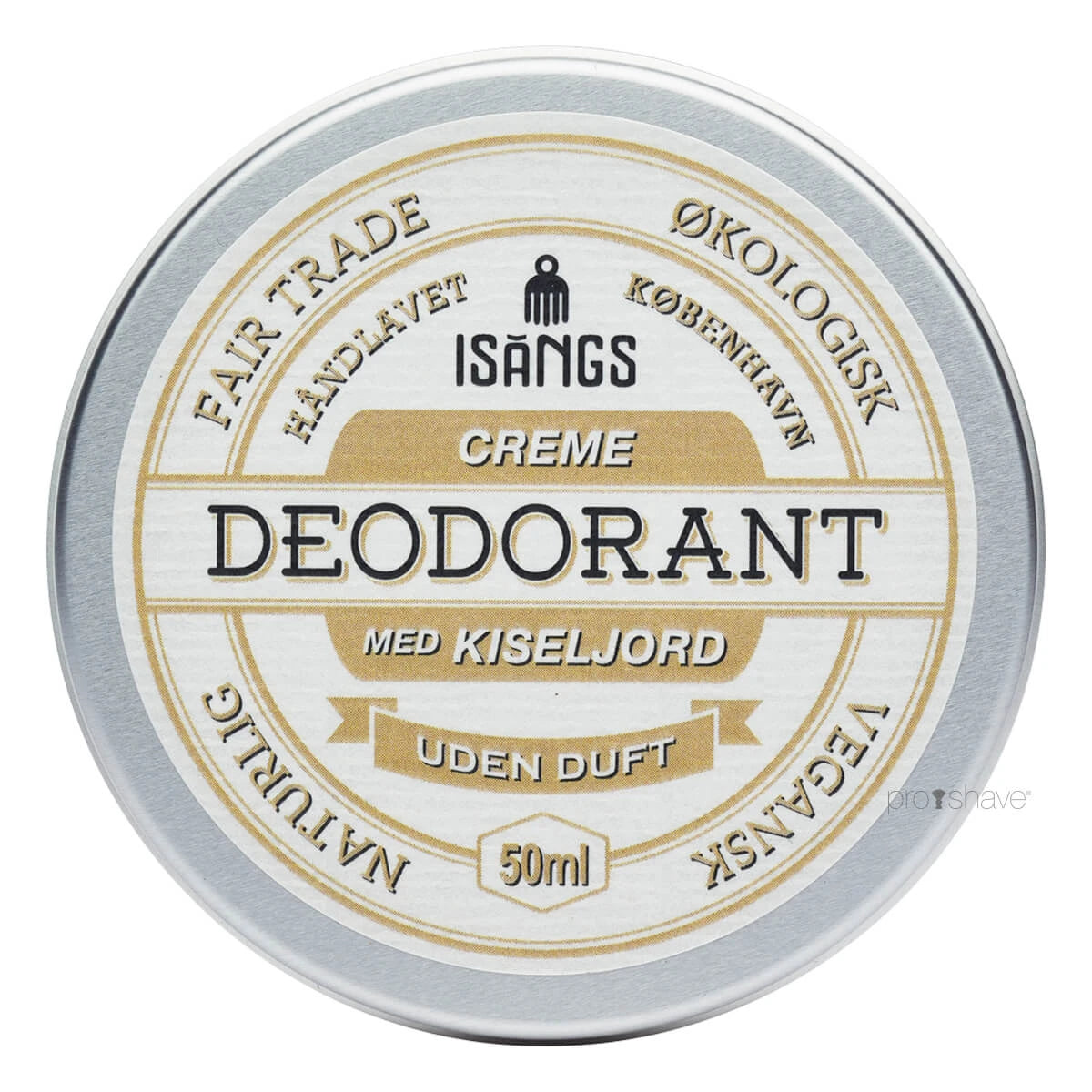Isangs Creme Deodorant Med Kiseljord  Uden Duft  50 Ml