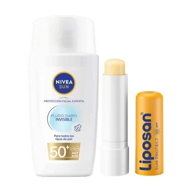 Nivea Sun Daily Duo Invisible Fluid Spf50 Liposan Lip Balm Spf50