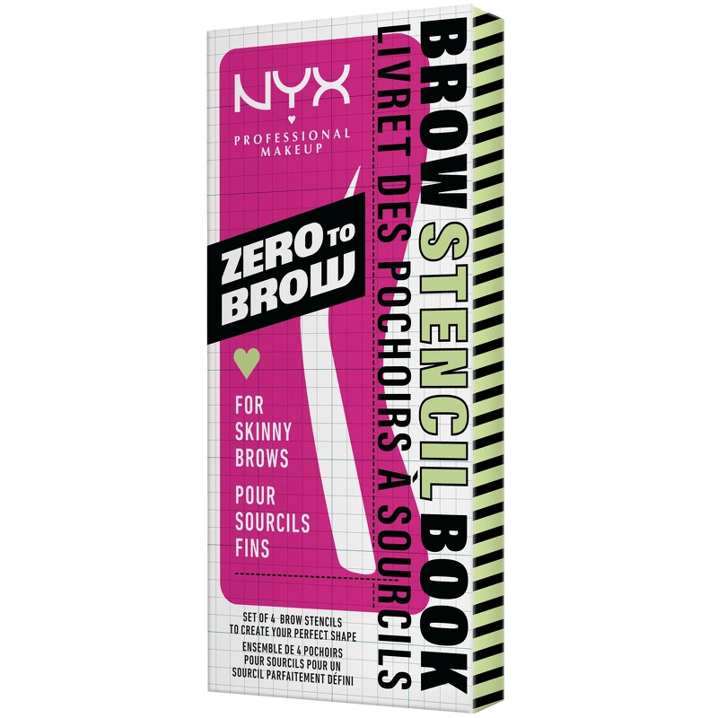 Nyx Prof Makeup Zero To Brow Stencils 4 Pieces Skinny Brows