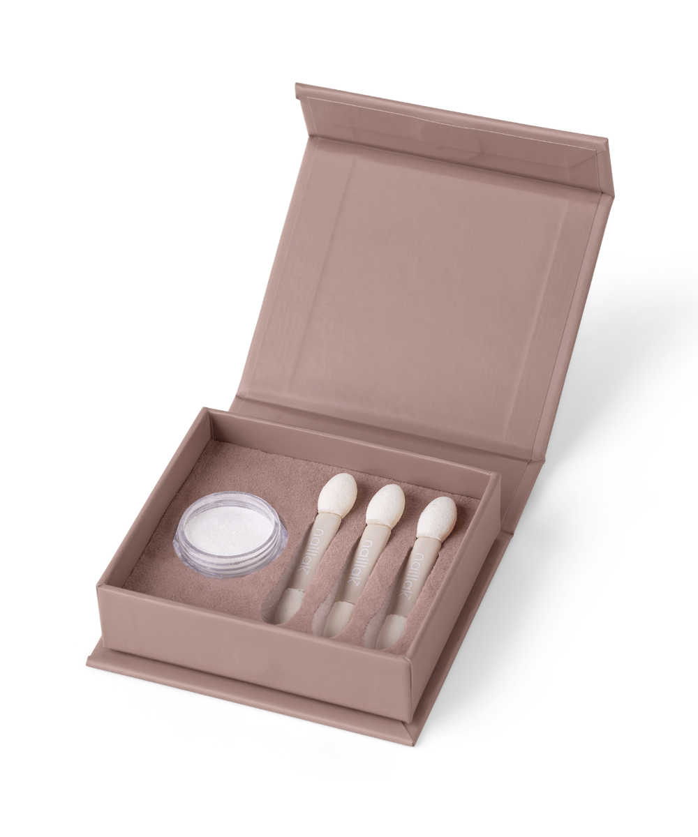 Naillak Pearl Powder   Clear  Inkl  3 Applikatorer
