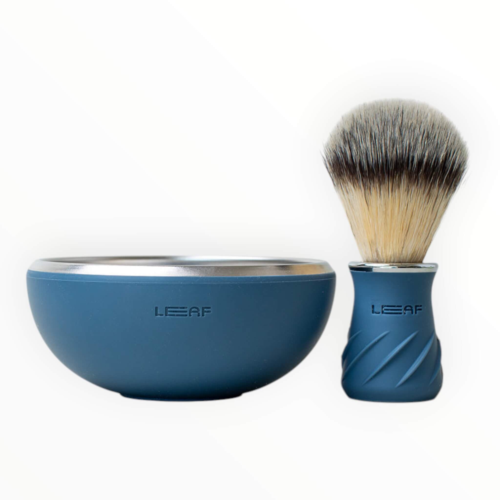 Leaf Shave Sæt Med Barberkost Barberskål Glacier