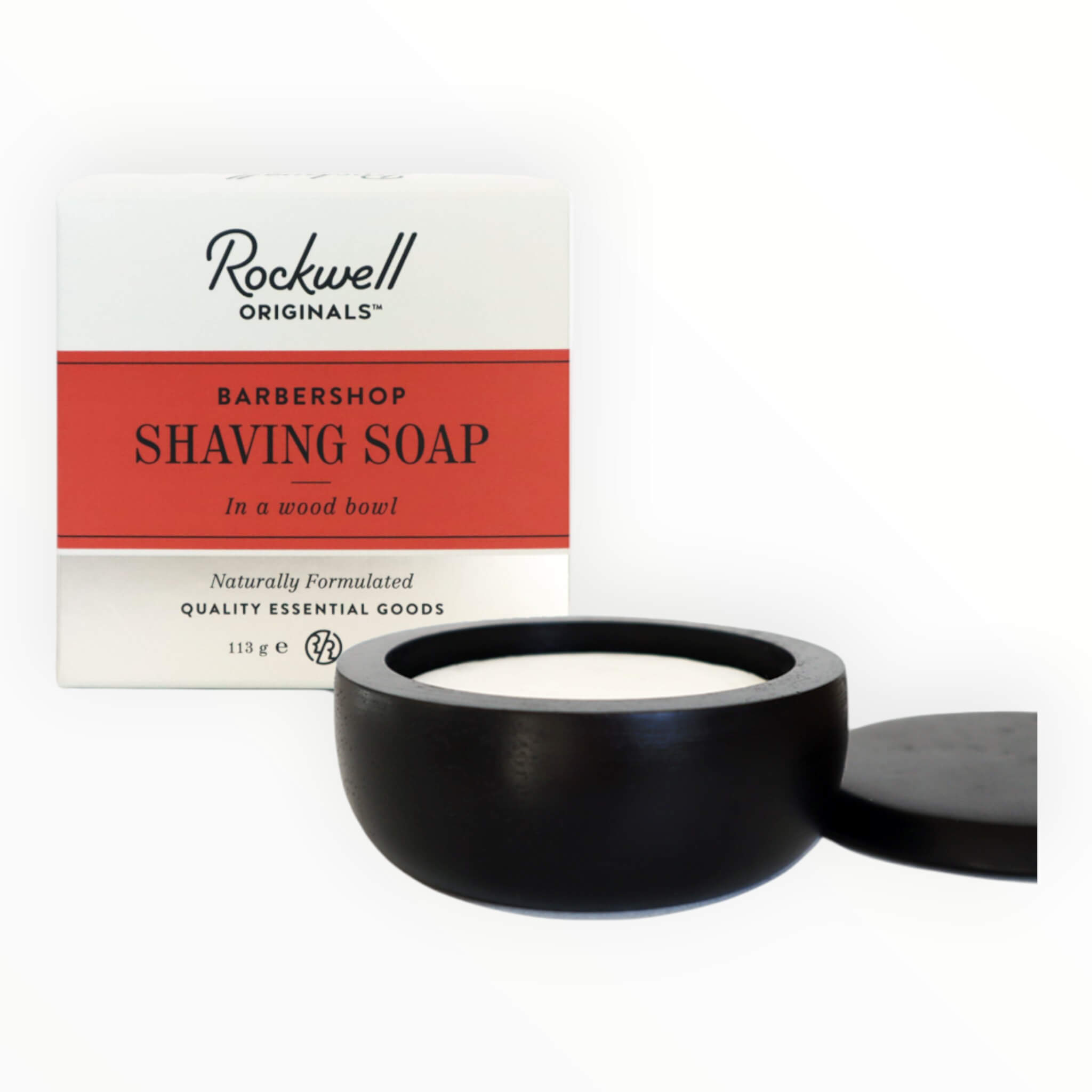 Rockwell Razors Barbersæbe I Træskål Barbershop Scent 113 Gr