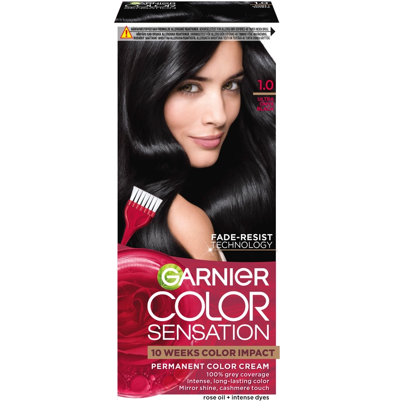 Garnier Color Sensation Permanent Color Cream   1 0 Ultra Onyx Sort