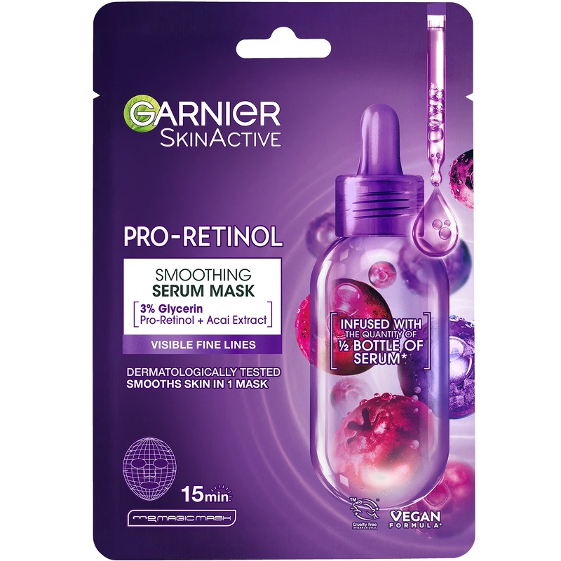 Garnier Skinactive Pro Retinol Smoothing Serum Sheet Mask 1 Piece
